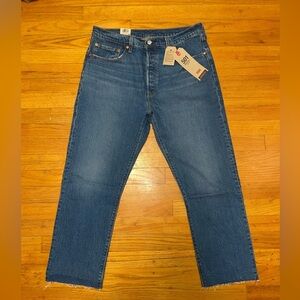 Levis 501 original cropped high rise jeans